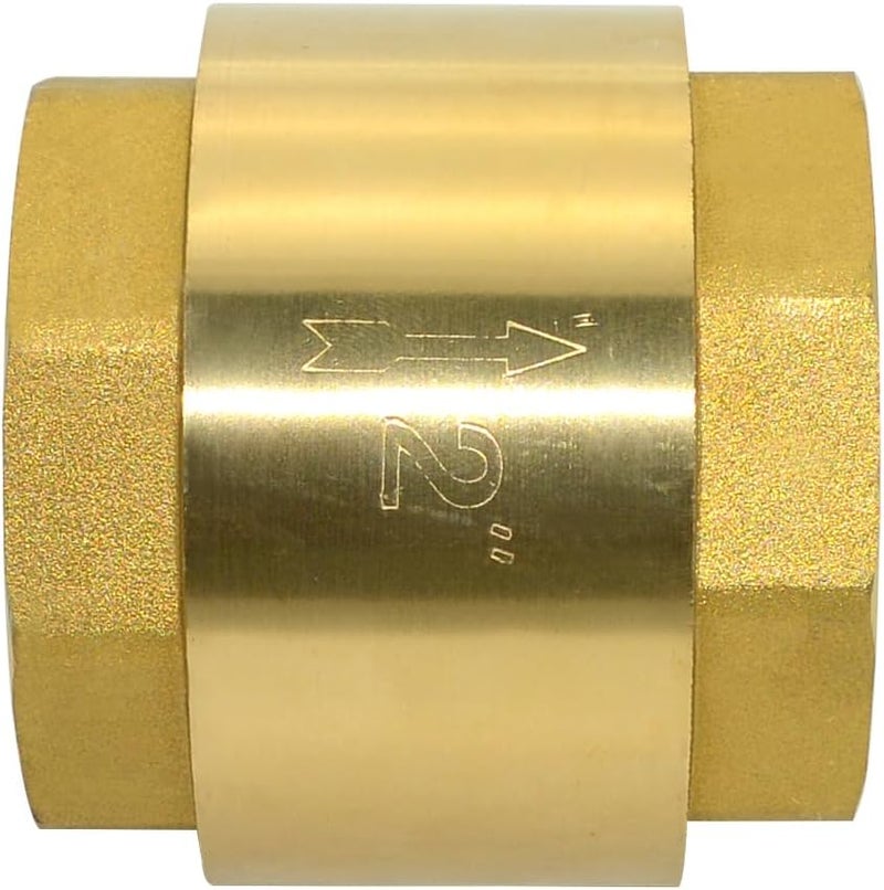 DAN SPEED Brass Check Valve,Female Thread Spring Check Valve,One Way Horizontal Check Valves for Backflow Prevention,Well, Pump, Tank ((DN50) 2'') - Image 2